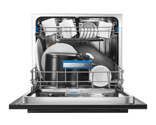 老板洗碗机WQP10-WB713：双层喷淋，智能软水，72℃高温洗，百变碗架。